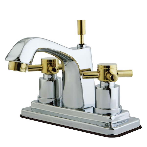 KS8644DX 4" Centerset Bathroom Faucet, Polished Chrome/Polished Brass